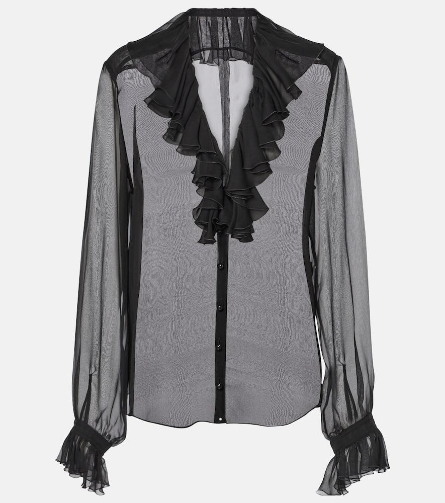 dolce & gabbana ruffled silk chiffon blouse