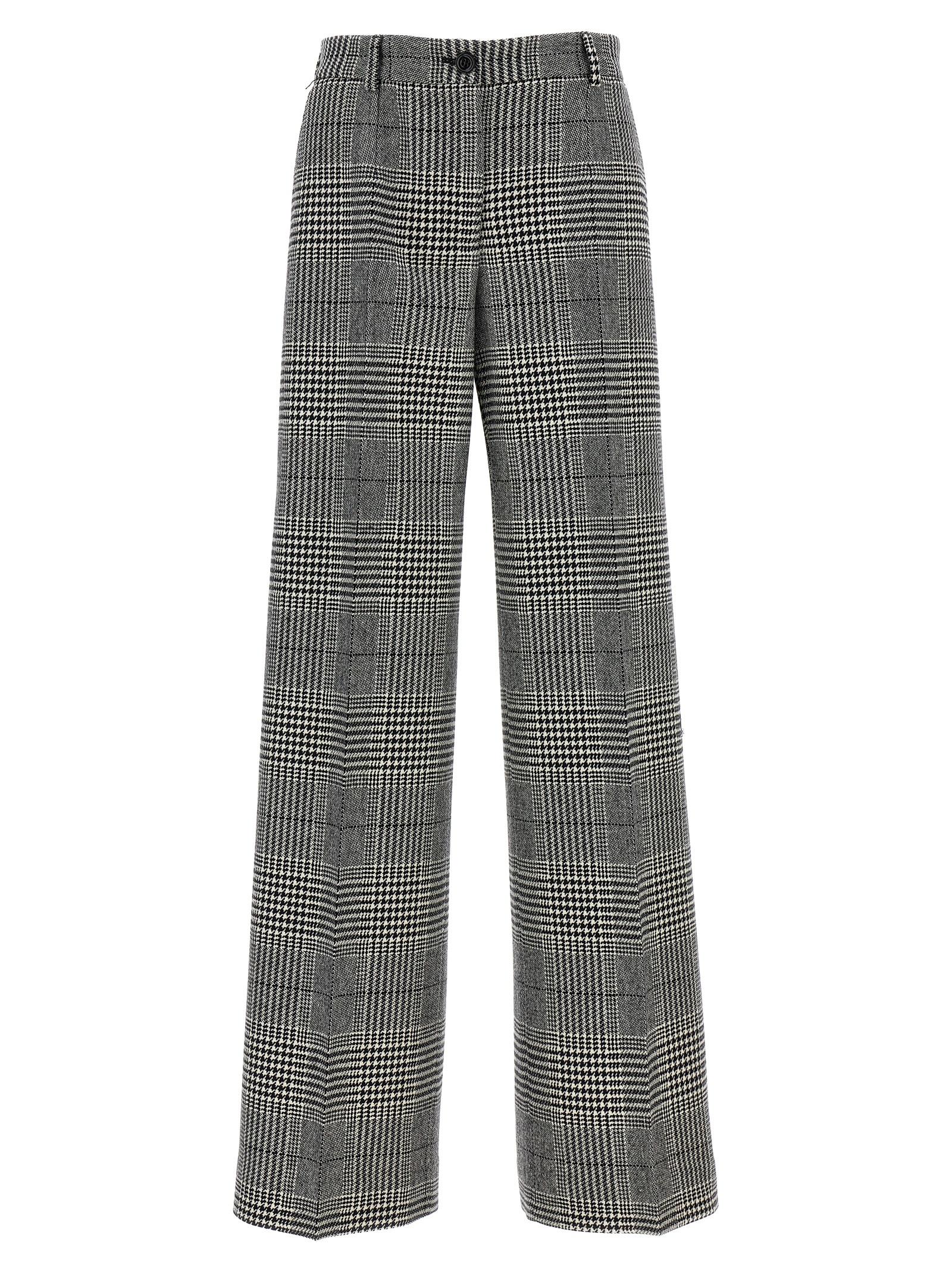 dolce & gabbana sartoriale pants white/black wool - women