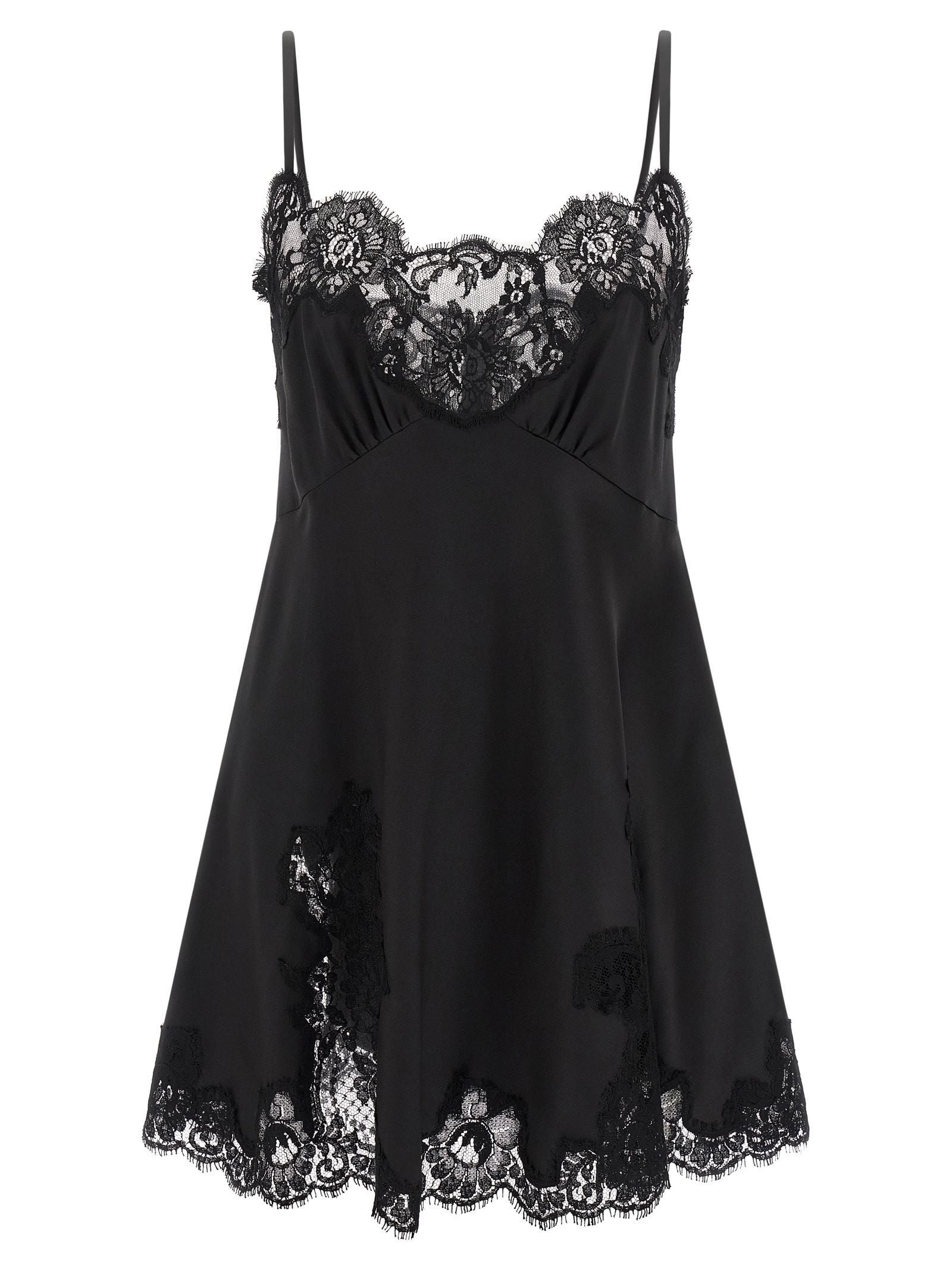 dolce & gabbana satin and lace dress