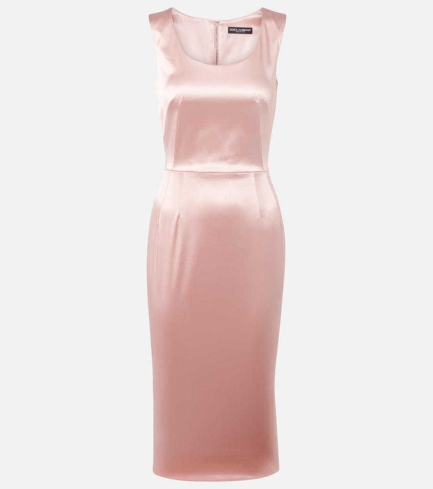 dolce & gabbana satin midi dress