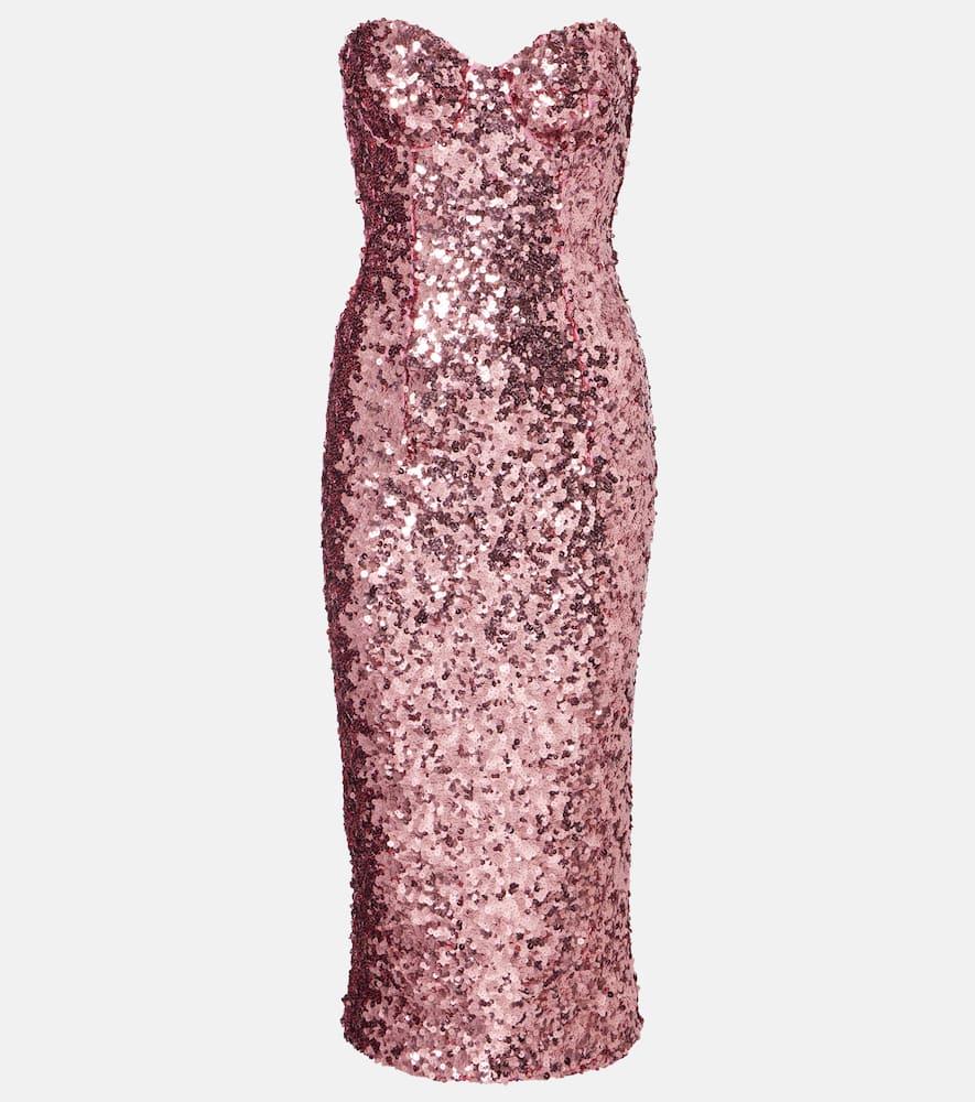 dolce & gabbana sequined bustier dress