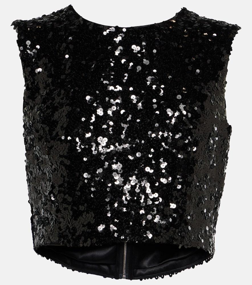 dolce & gabbana sequined crop top