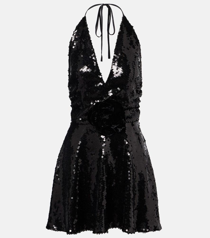 dolce & gabbana sequined halterneck minidress