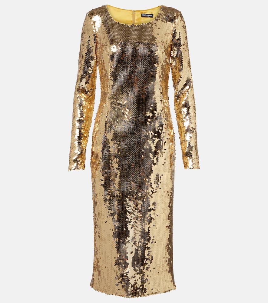 dolce & gabbana sequined midi dress