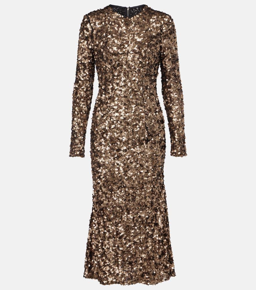 dolce & gabbana sequined midi dress