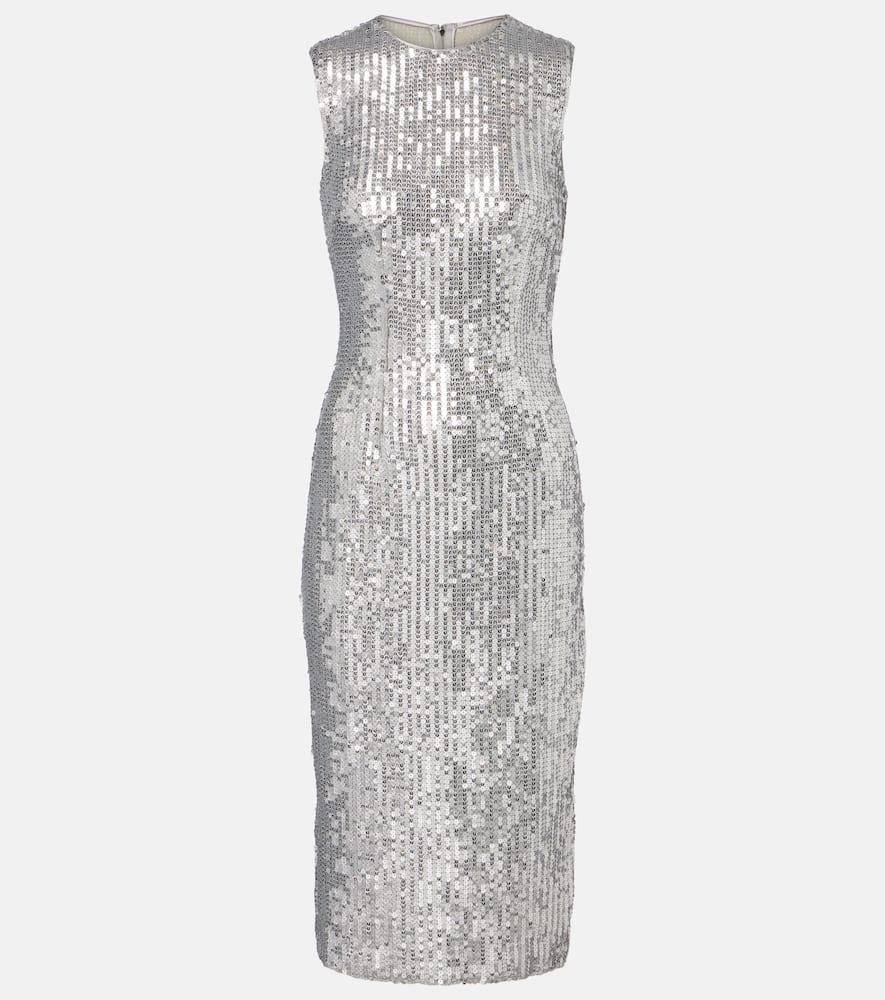 dolce & gabbana sequined midi dress