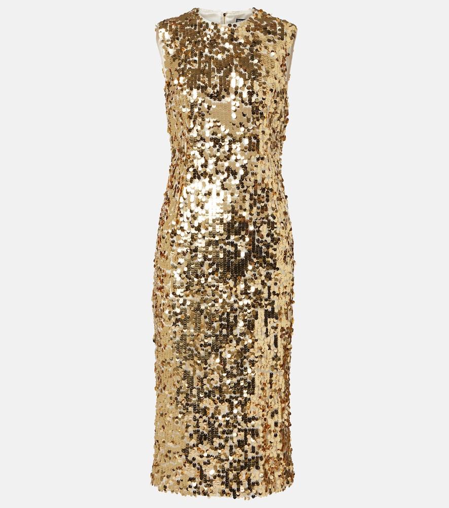 dolce & gabbana sequined midi dress