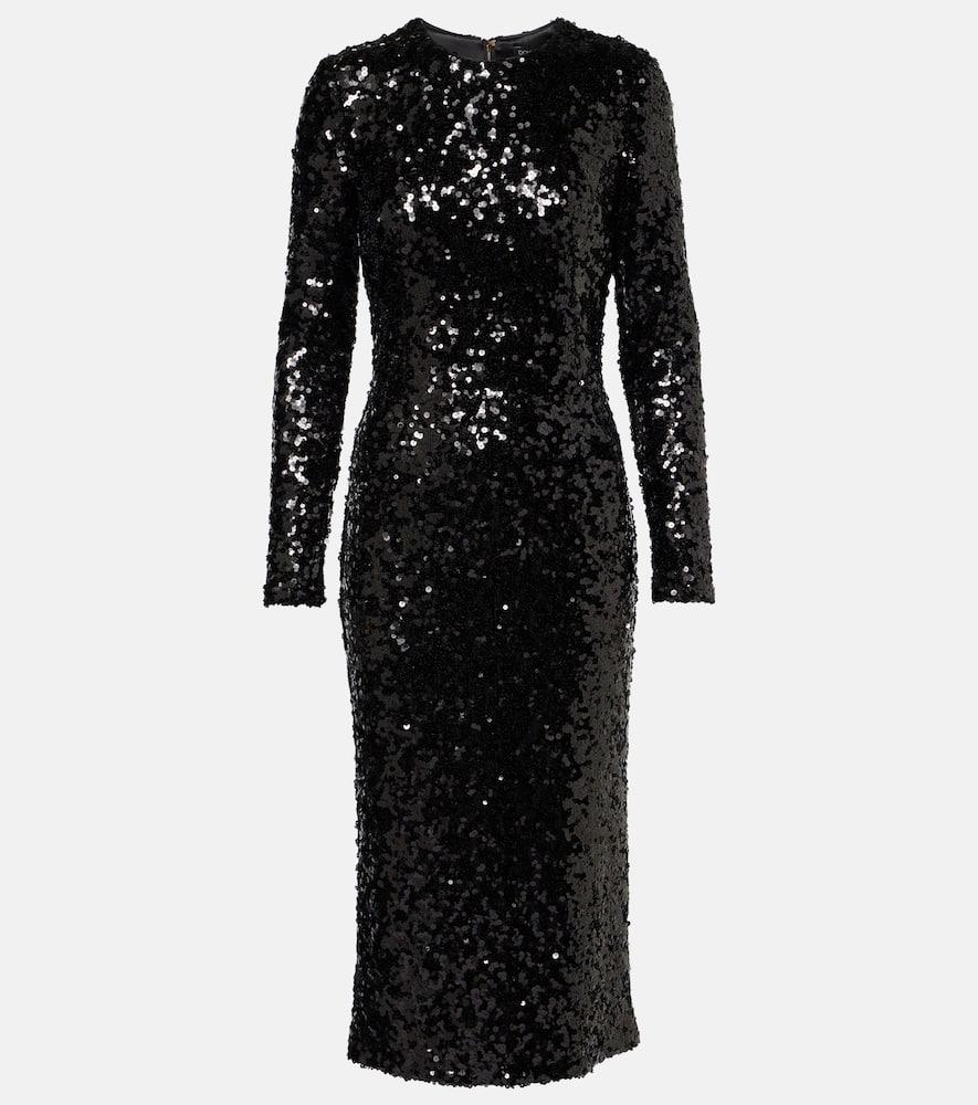dolce & gabbana sequined midi dress