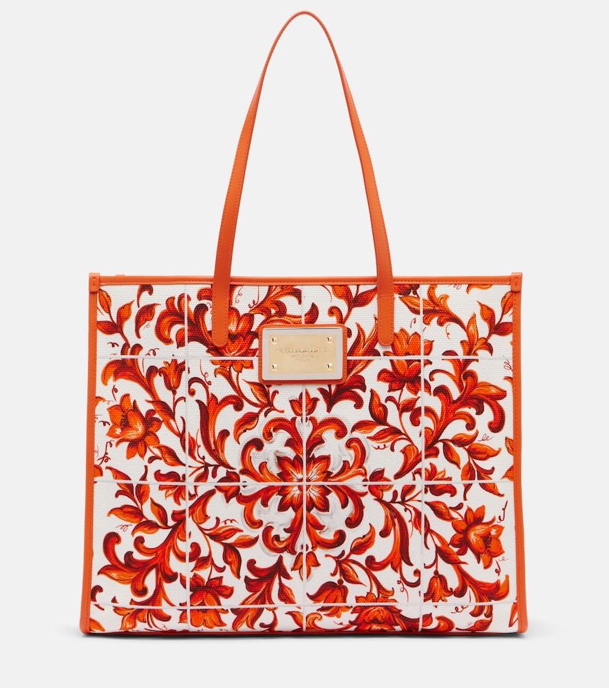 dolce & gabbana shopping large printed canvas shopper