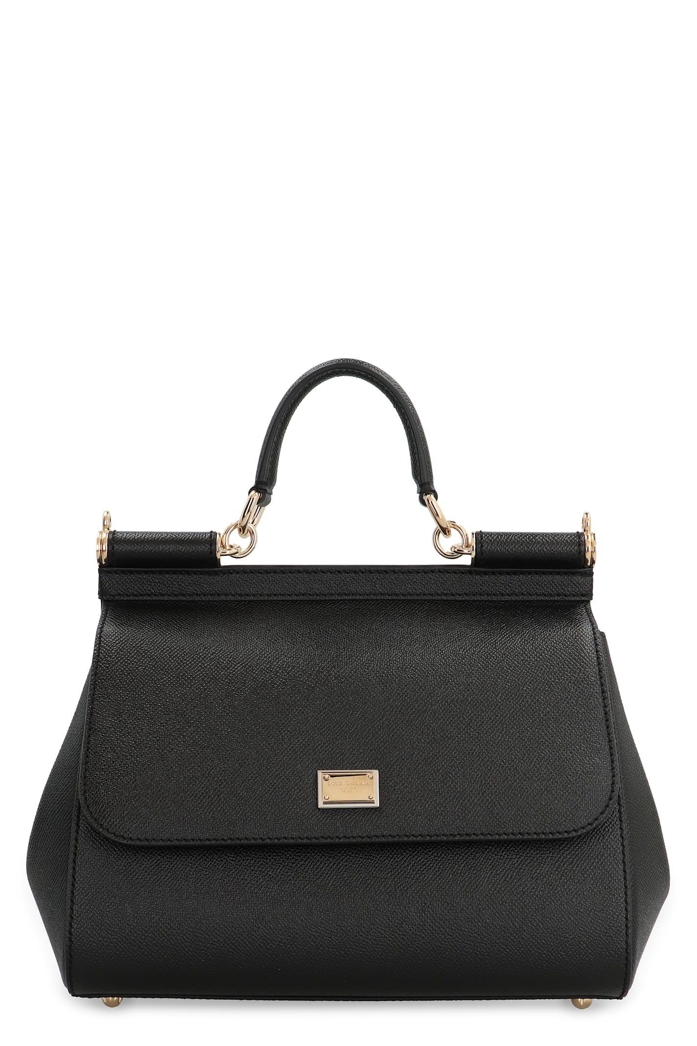 dolce & gabbana sicily grande leather handbag