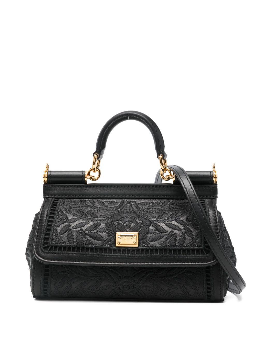 dolce & gabbana sicily small embroidered handbag