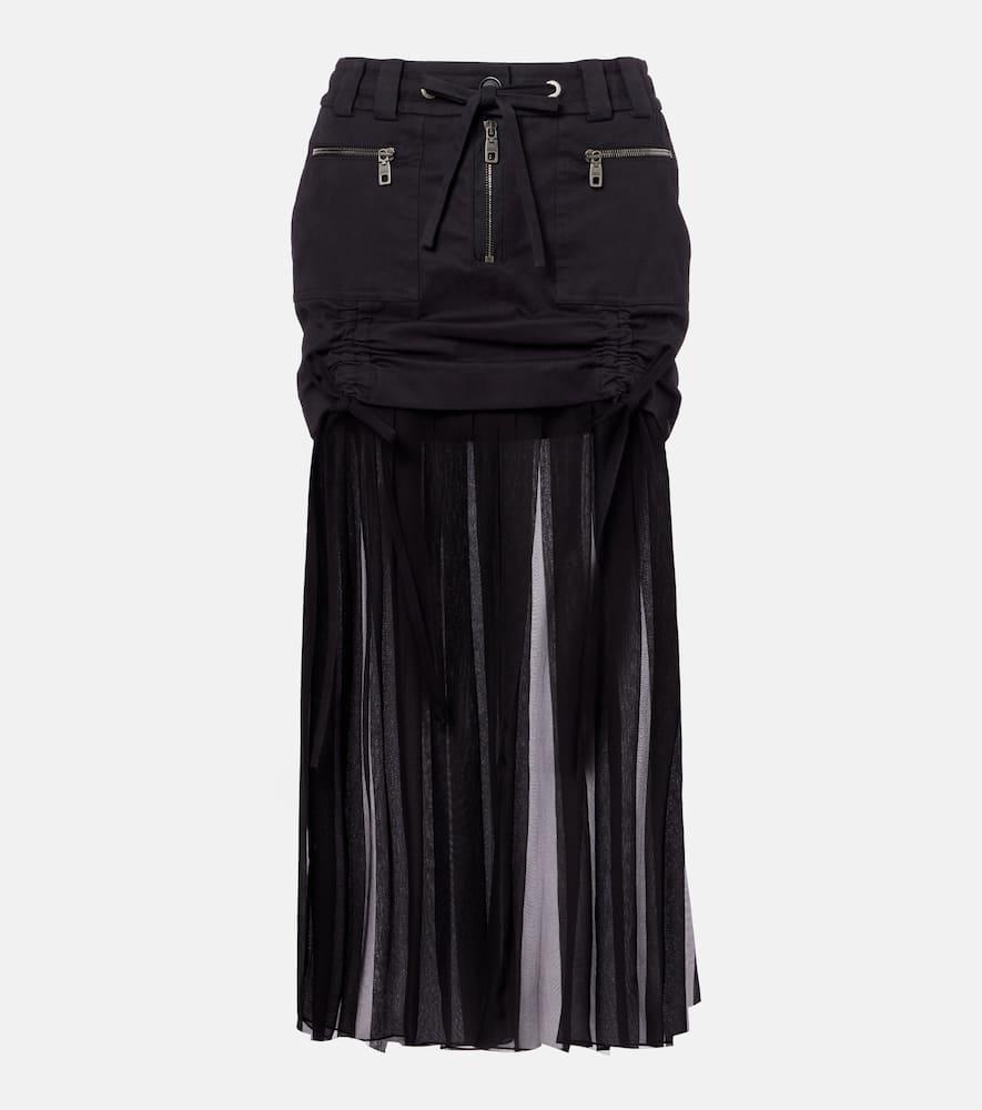 dolce & gabbana silk and cotton midi skirt
