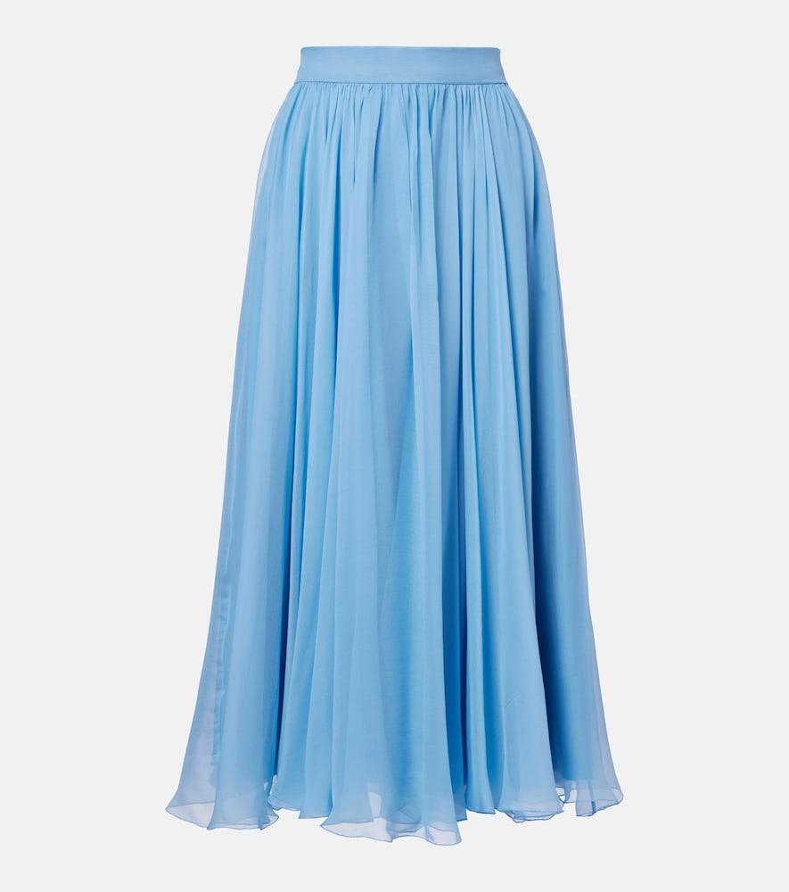 dolce & gabbana silk chiffon midi skirt