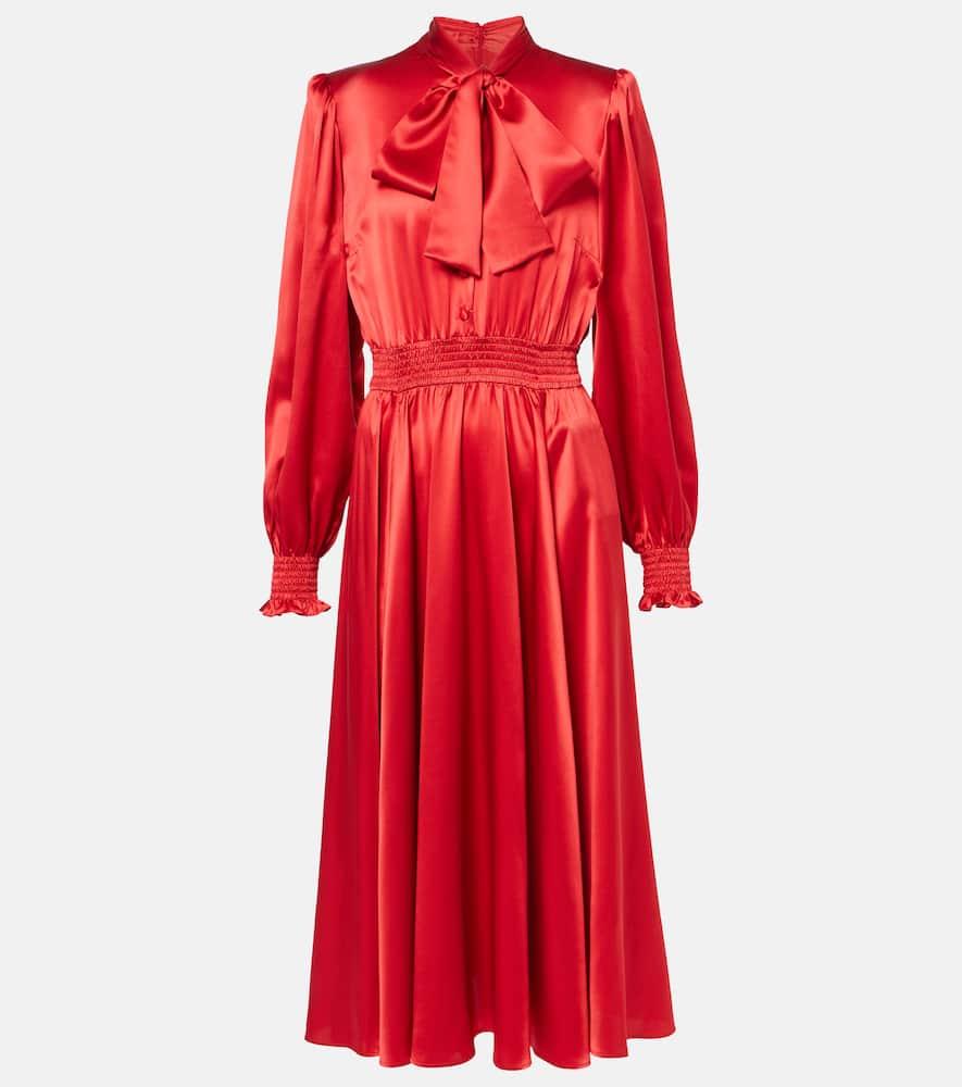 dolce & gabbana silk satin shirt dress