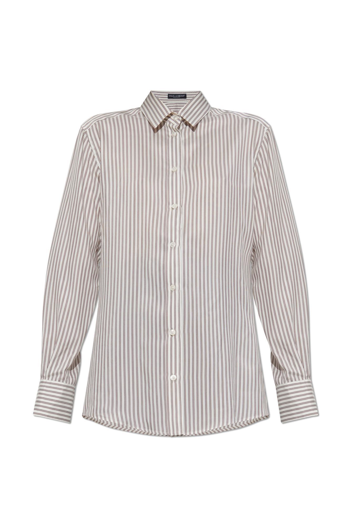 dolce & gabbana silk shirt with striped pattern