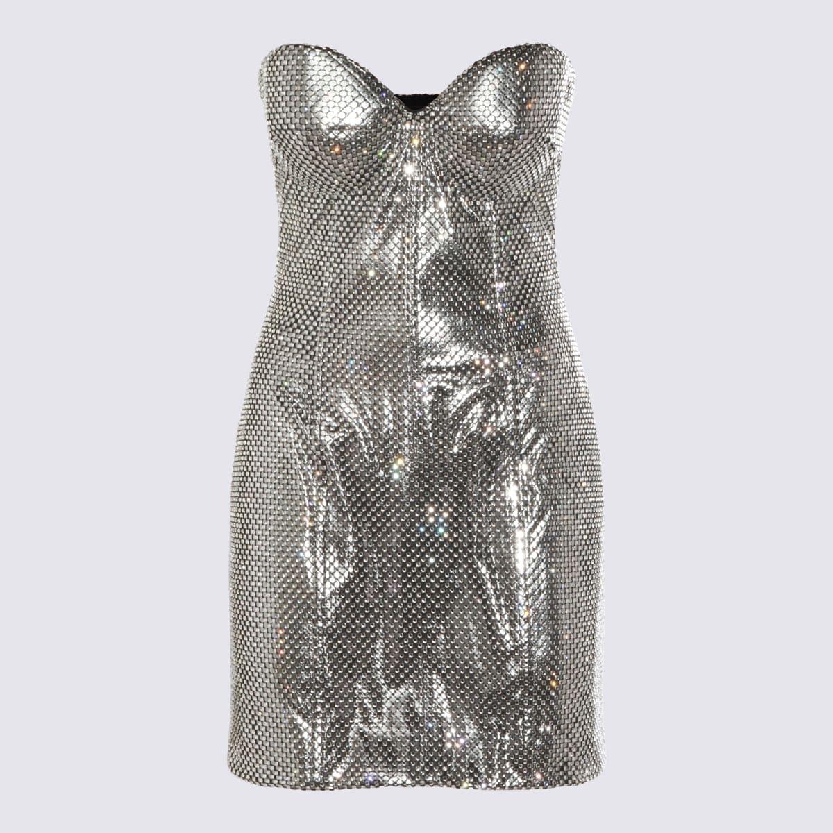 dolce & gabbana silver mini dress