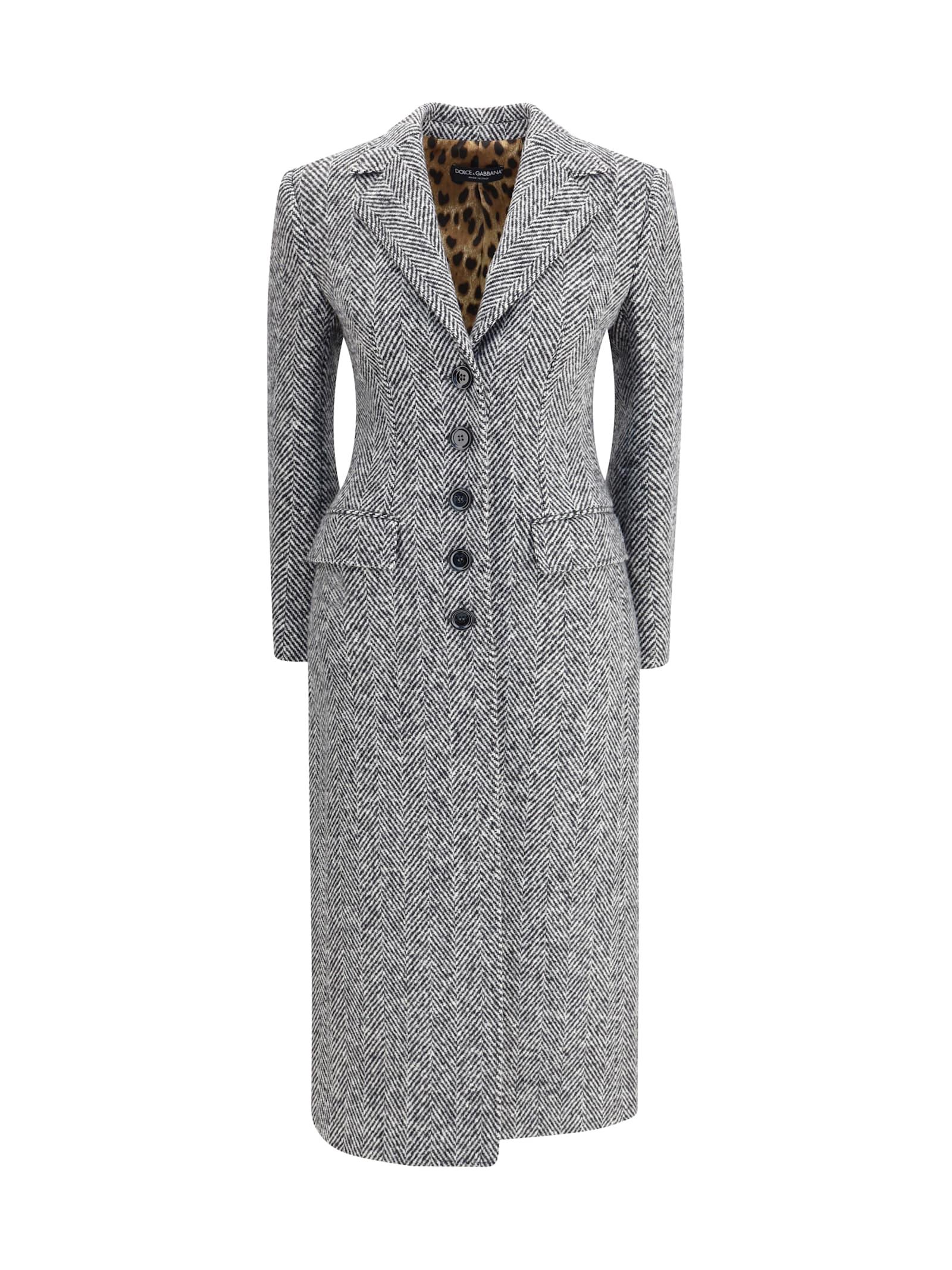 dolce & gabbana single-breasted chevron coat