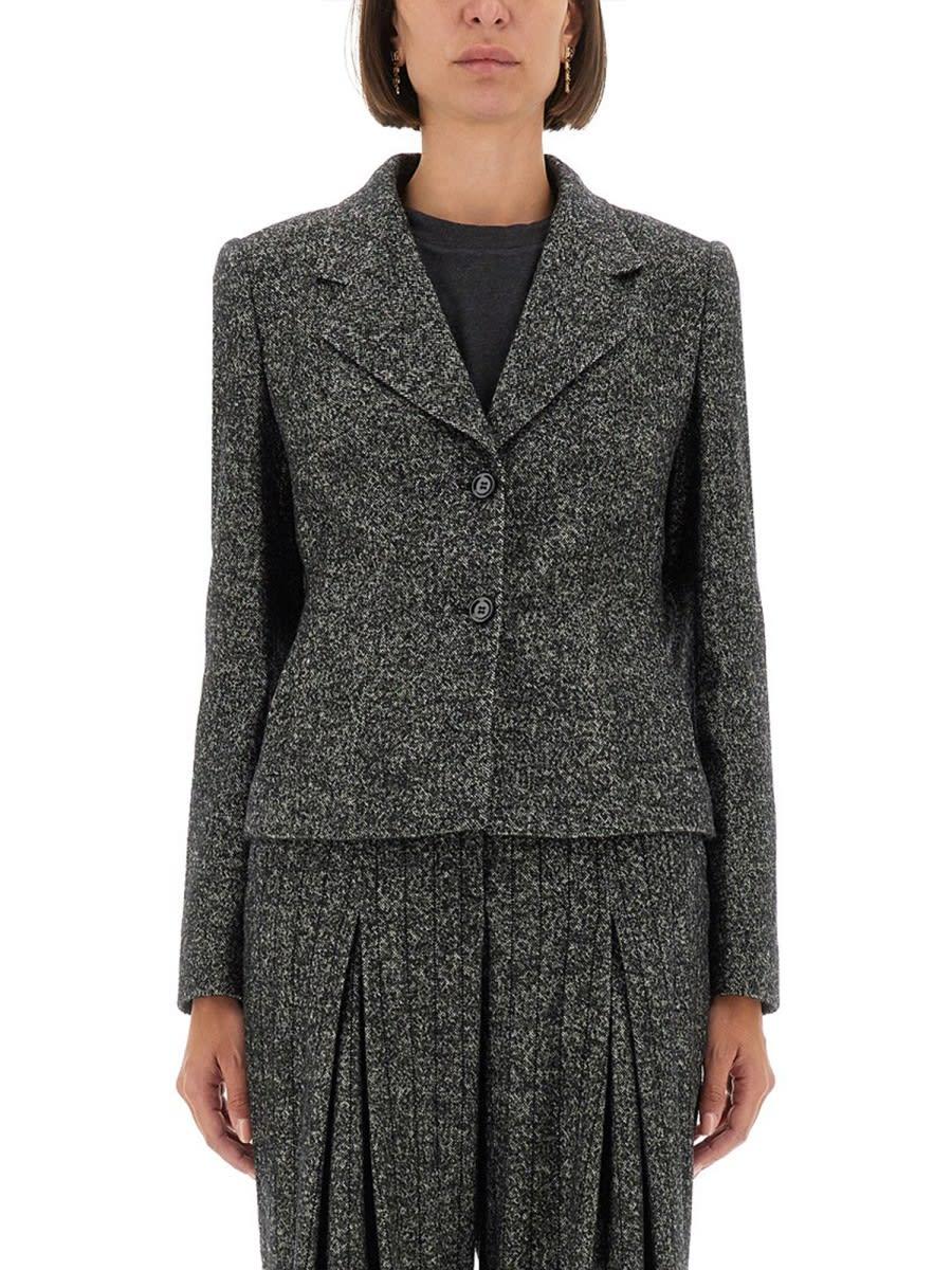 dolce & gabbana single-breasted jacket in wool blend dot