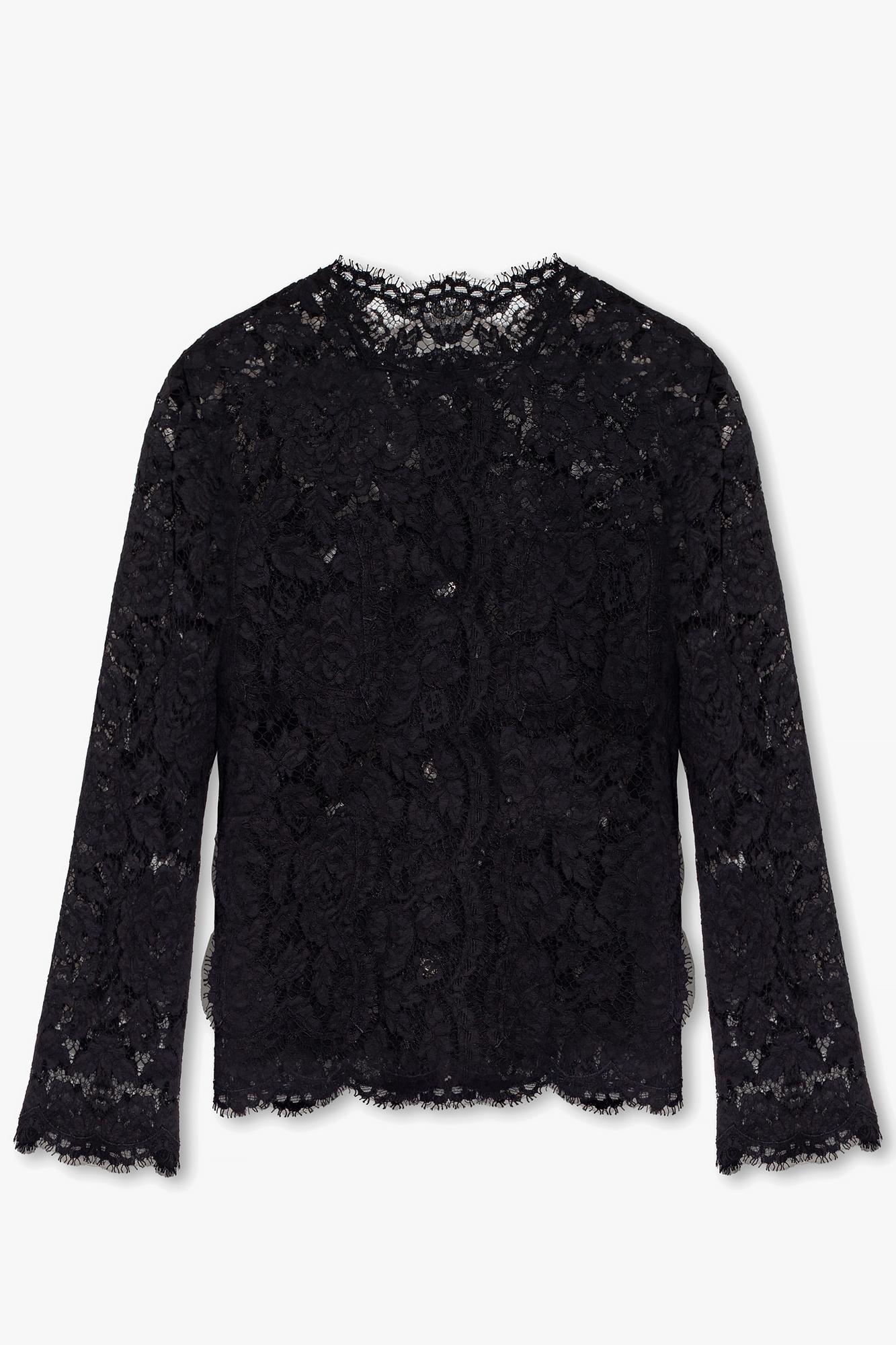 dolce & gabbana single breasted lace jacket