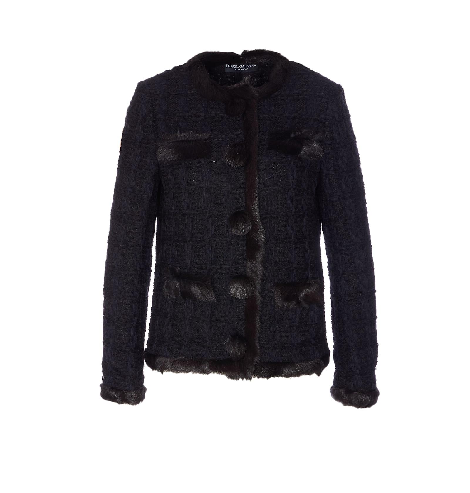 dolce & gabbana single breasted tweed jacket