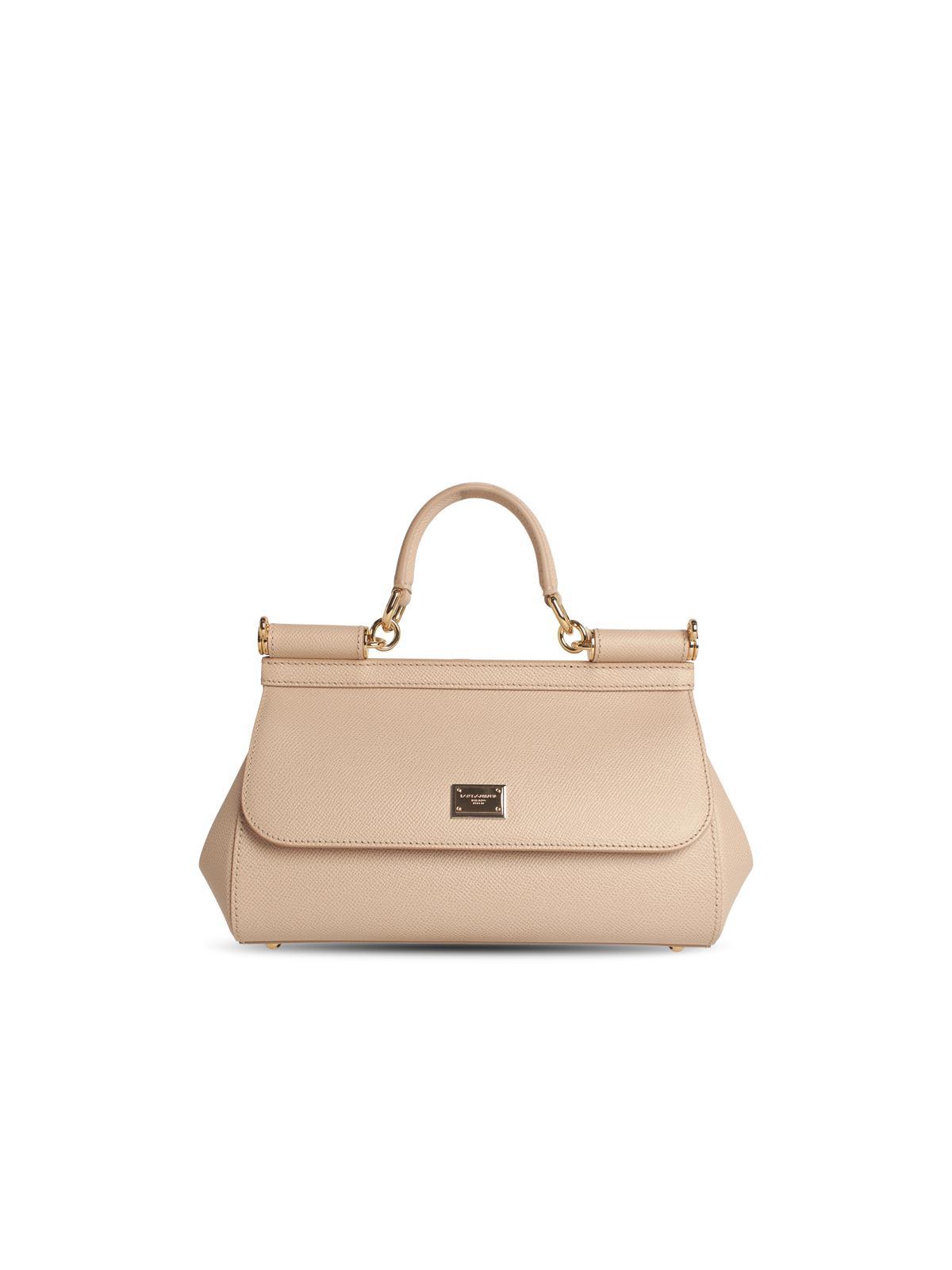 dolce & gabbana small sicily pink leather bag