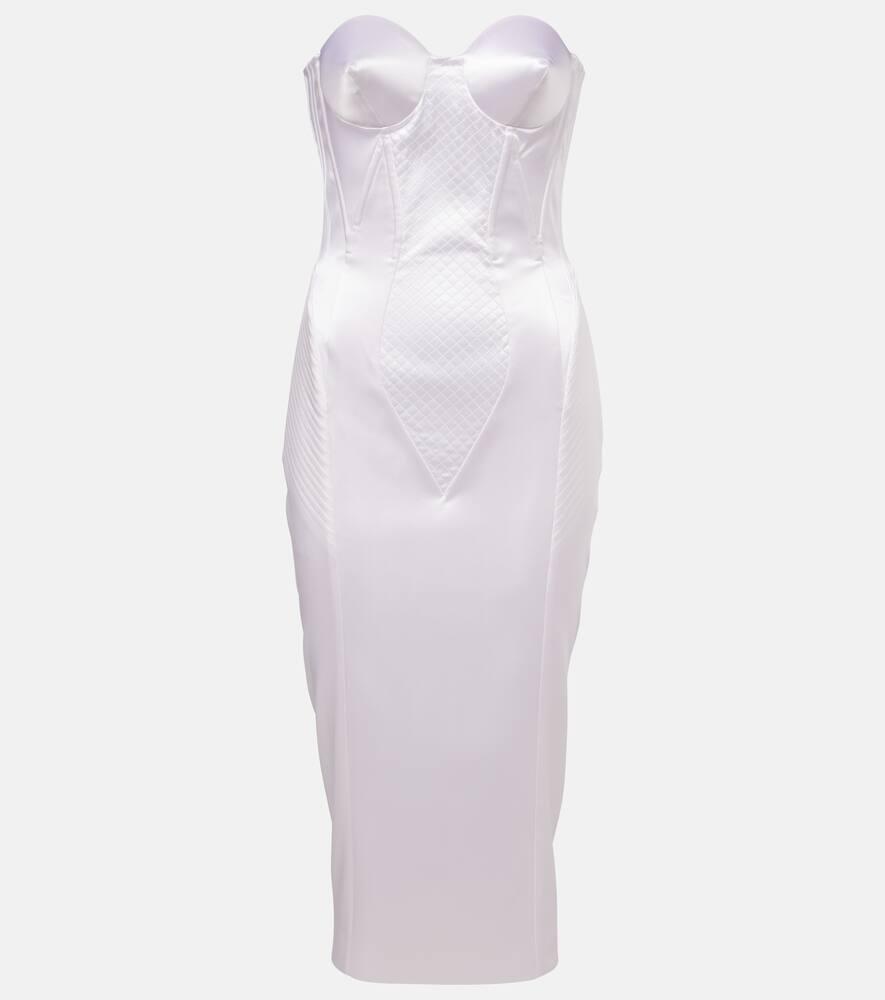 dolce & gabbana strapless satin corset dress
