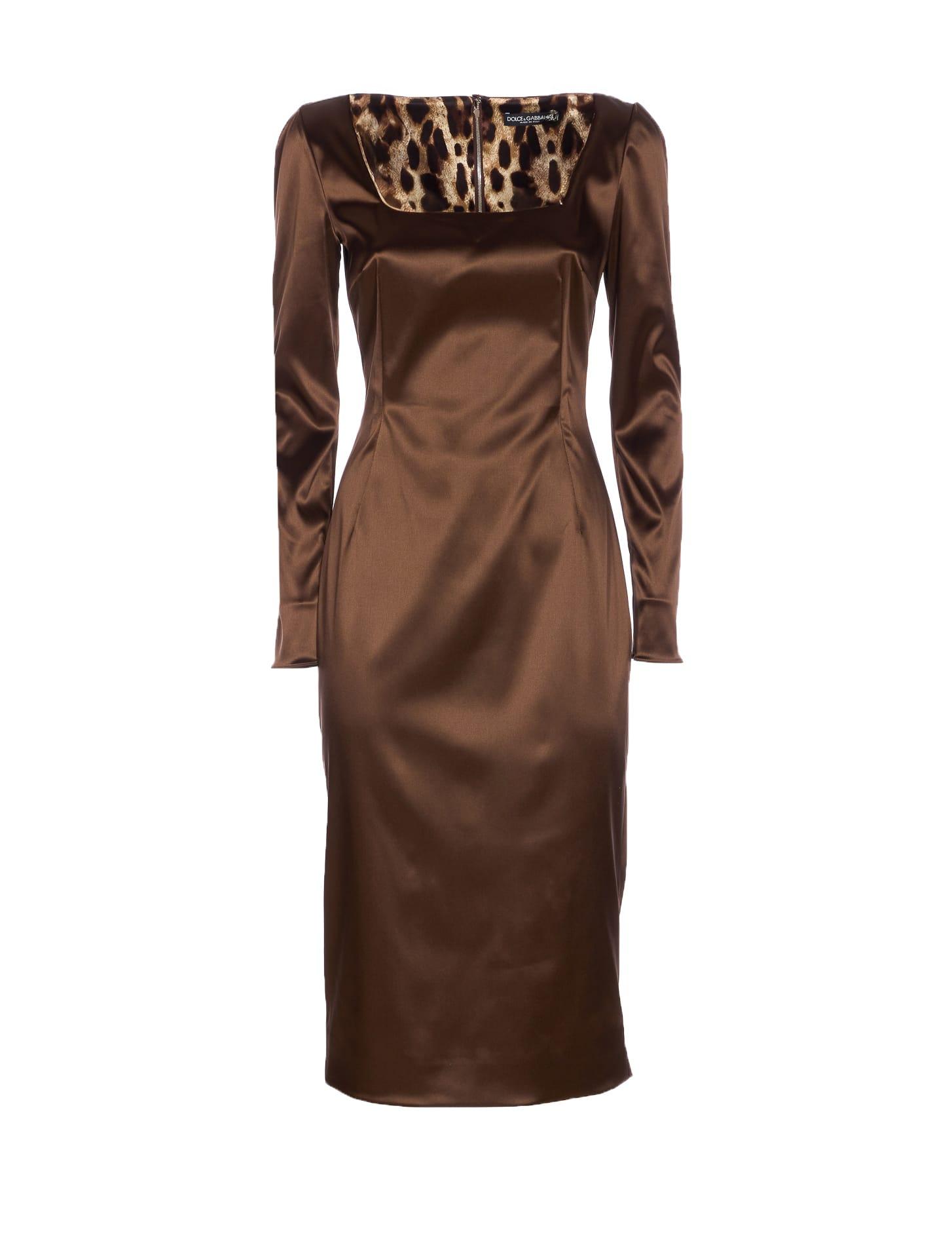 dolce & gabbana stretch satin dress