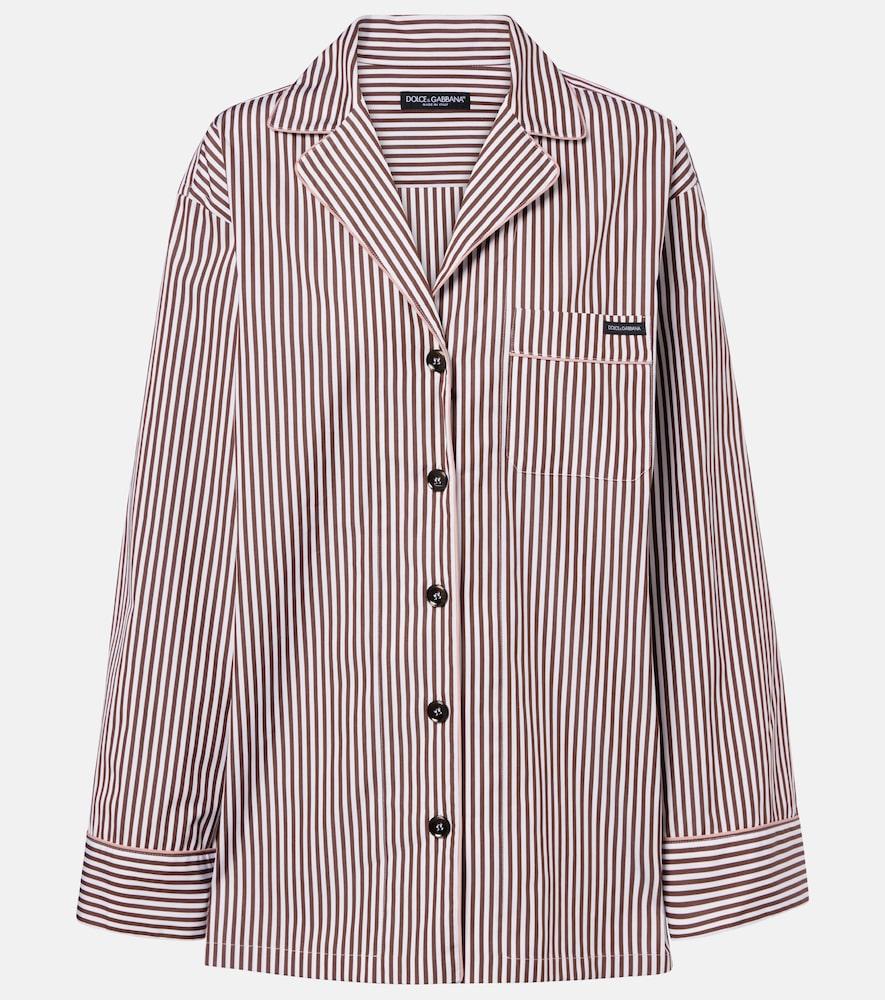 dolce & gabbana striped cotton and silk shirt