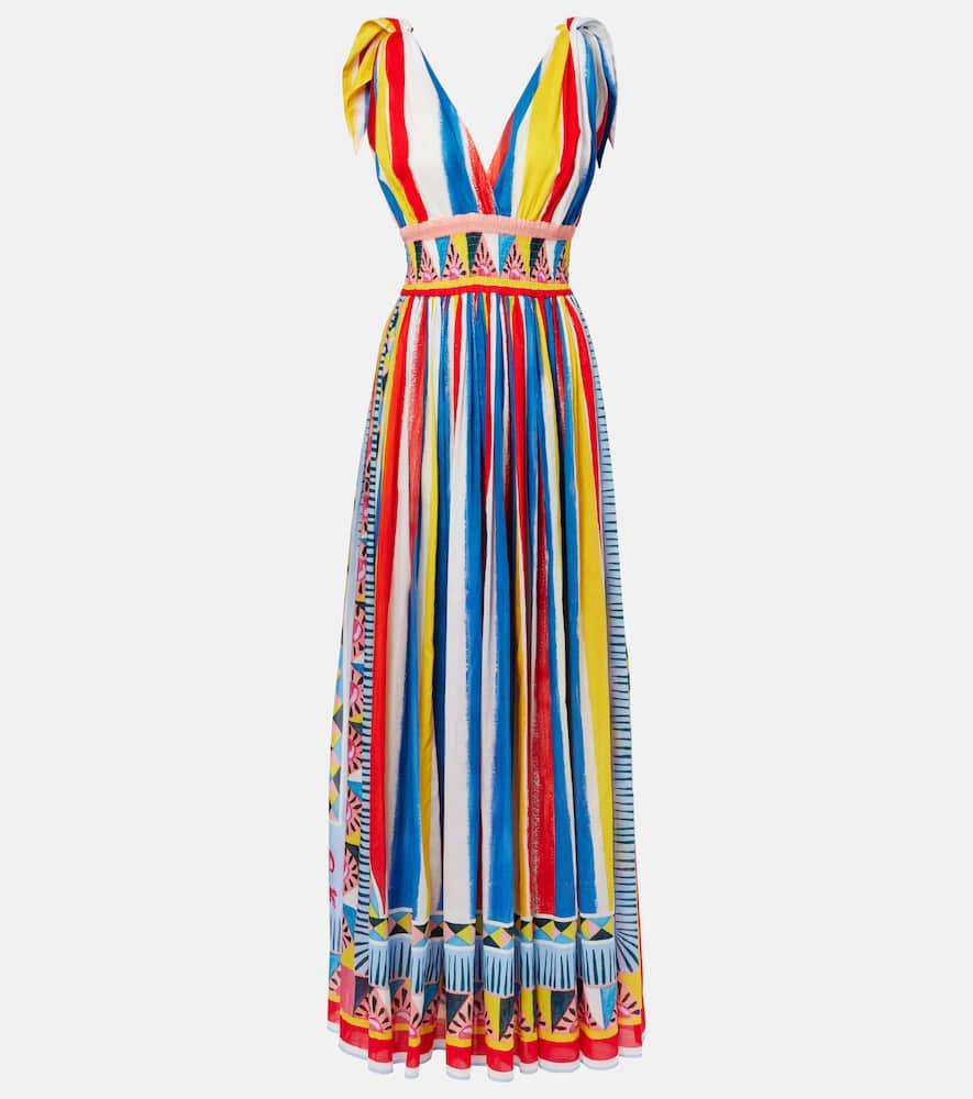 dolce & gabbana striped cotton maxi dress
