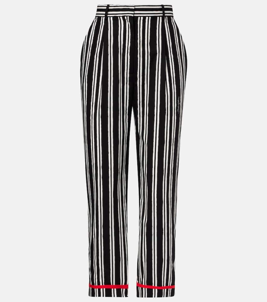 dolce & gabbana striped cotton straight pants
