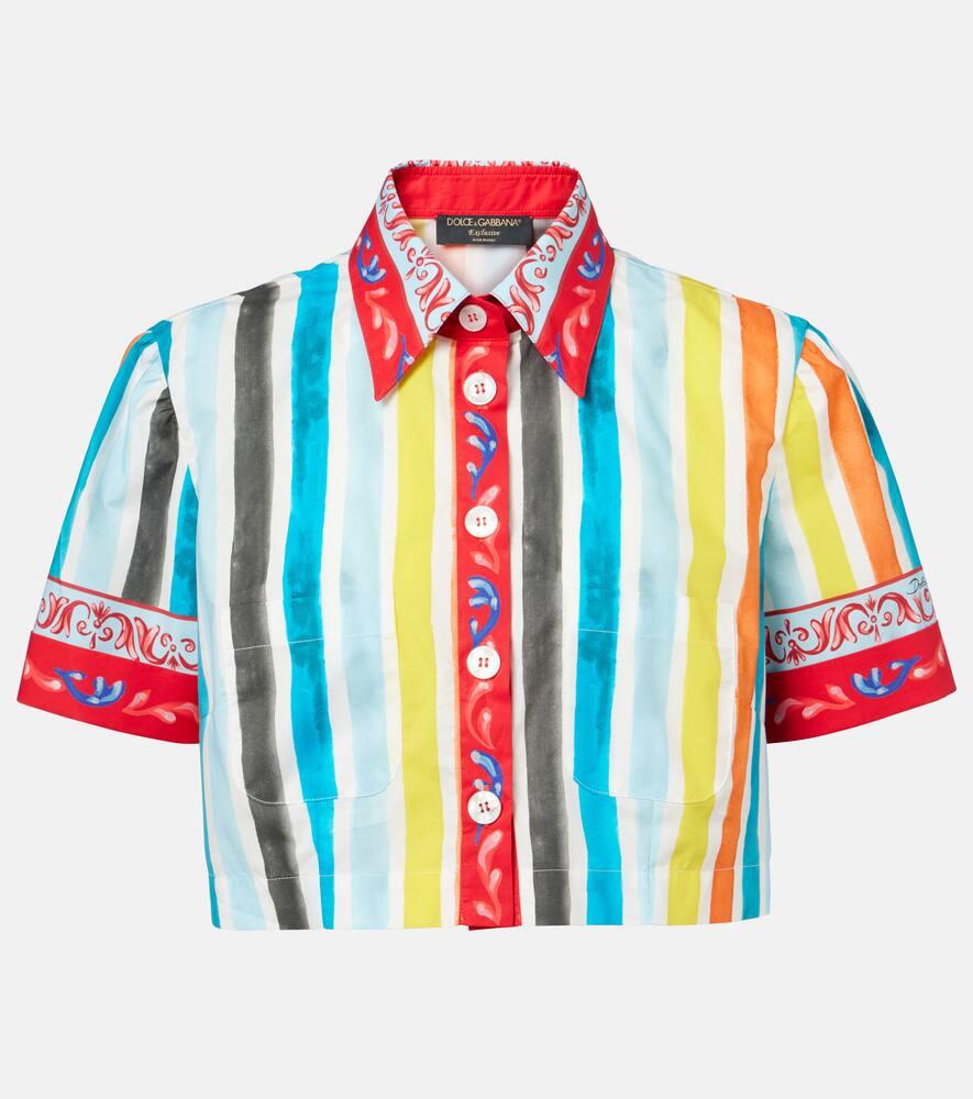dolce & gabbana striped cropped cotton top