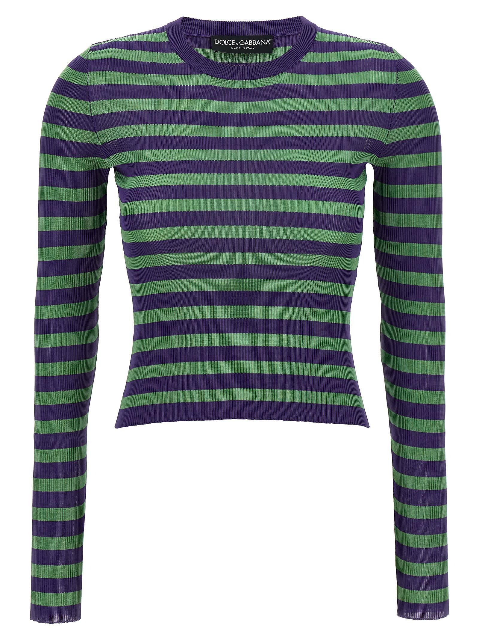 dolce & gabbana striped viscose sweater