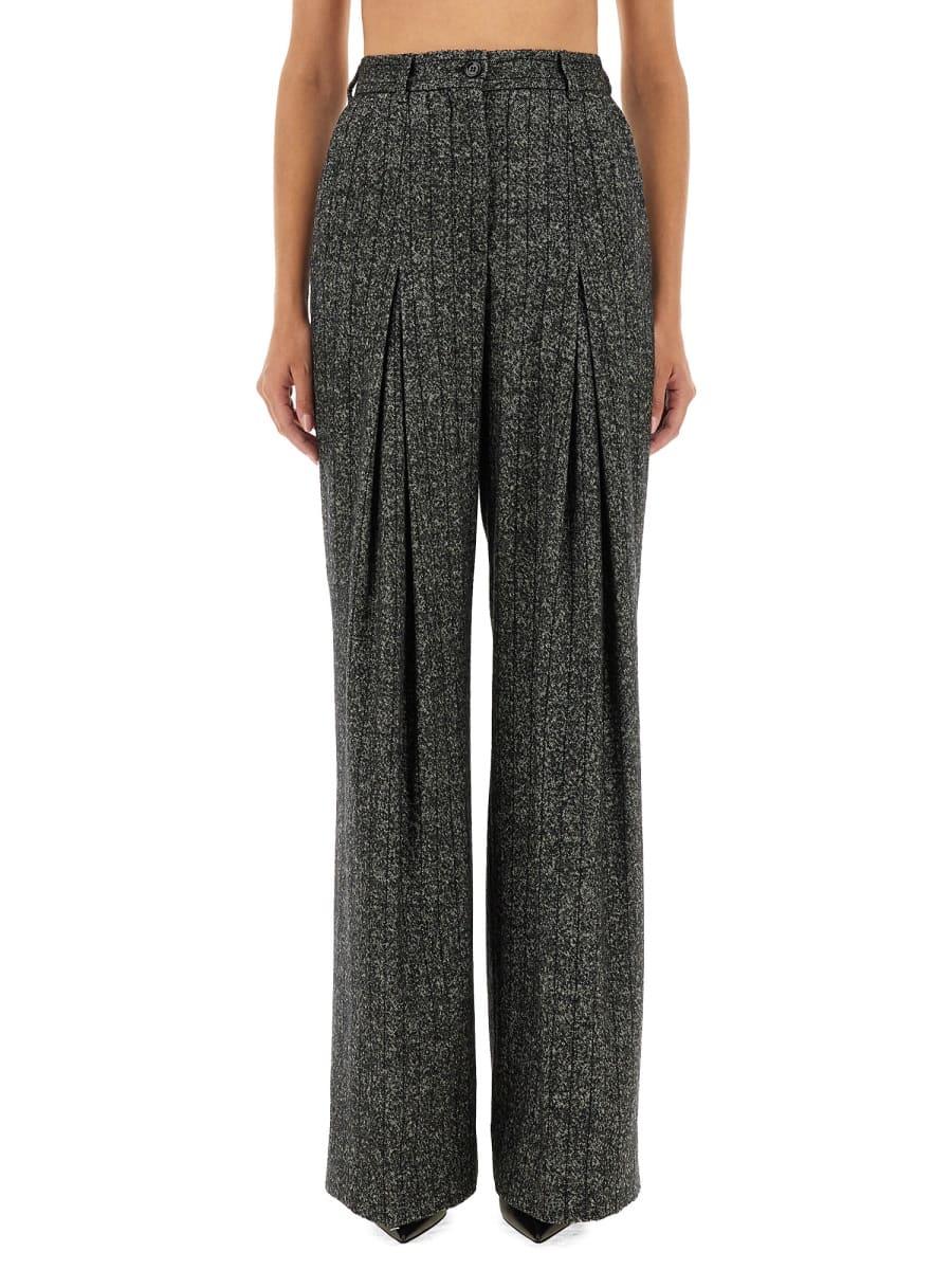 dolce & gabbana striped wool pants