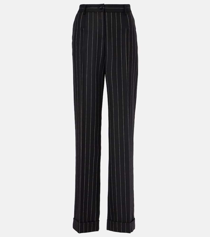 dolce & gabbana striped wool straight pants