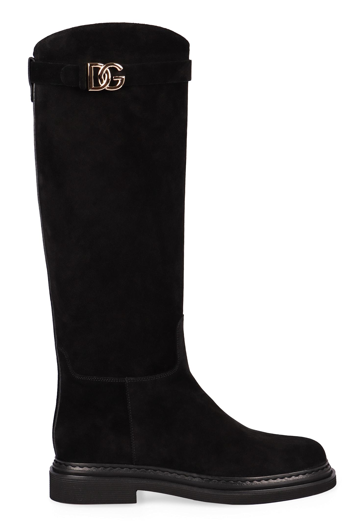 dolce & gabbana suede knee high boots