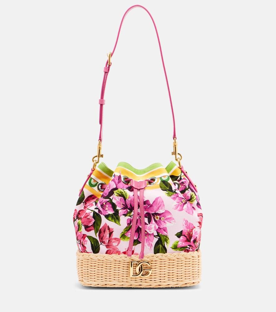 dolce & gabbana taormina dg floral bucket bag
