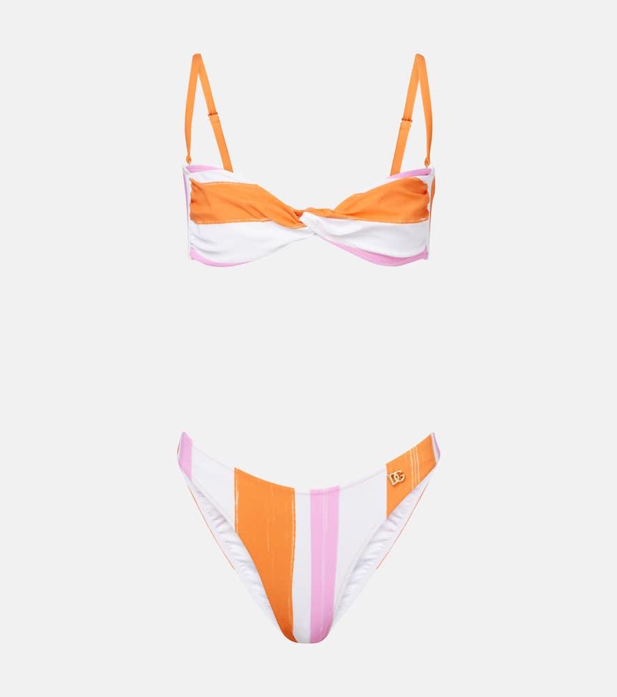 dolce & gabbana taormina striped bikini