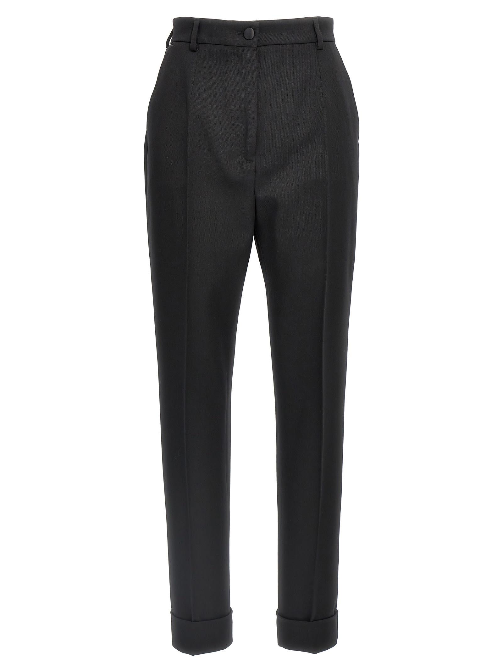 dolce & gabbana turned-up hem tailored trousers