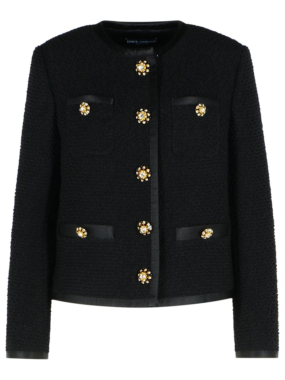 dolce & gabbana tweed bouclè short jacket
