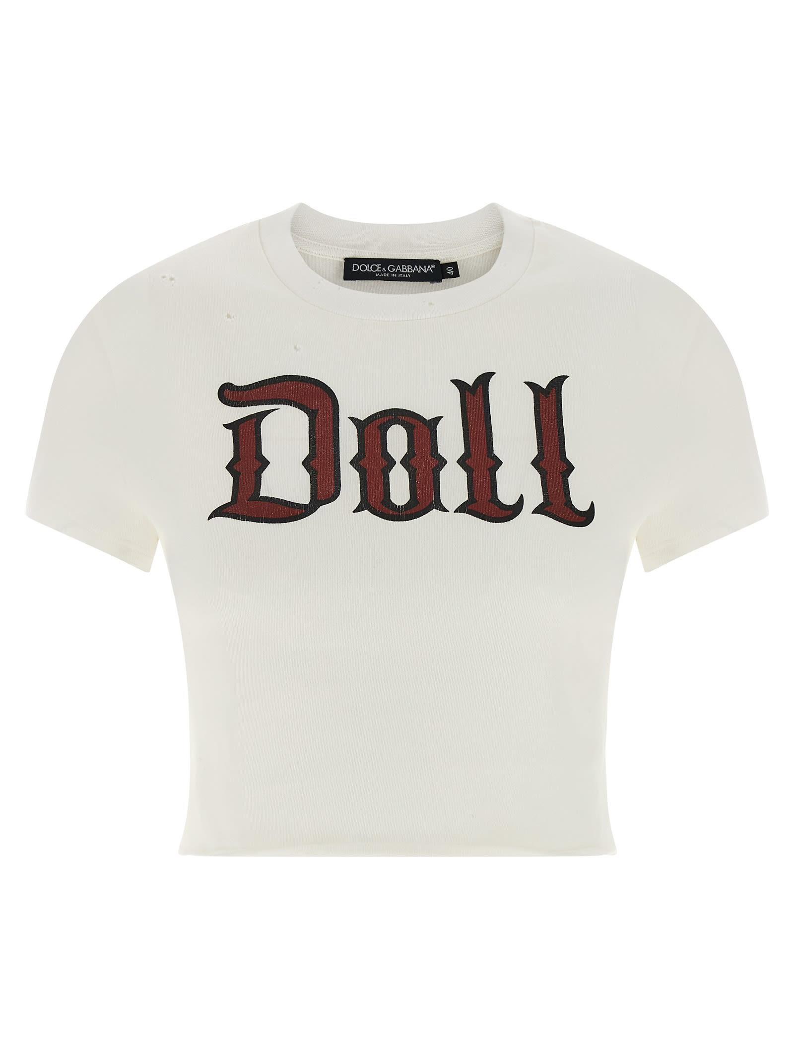 dolce & gabbana used effect cotton t-shirt