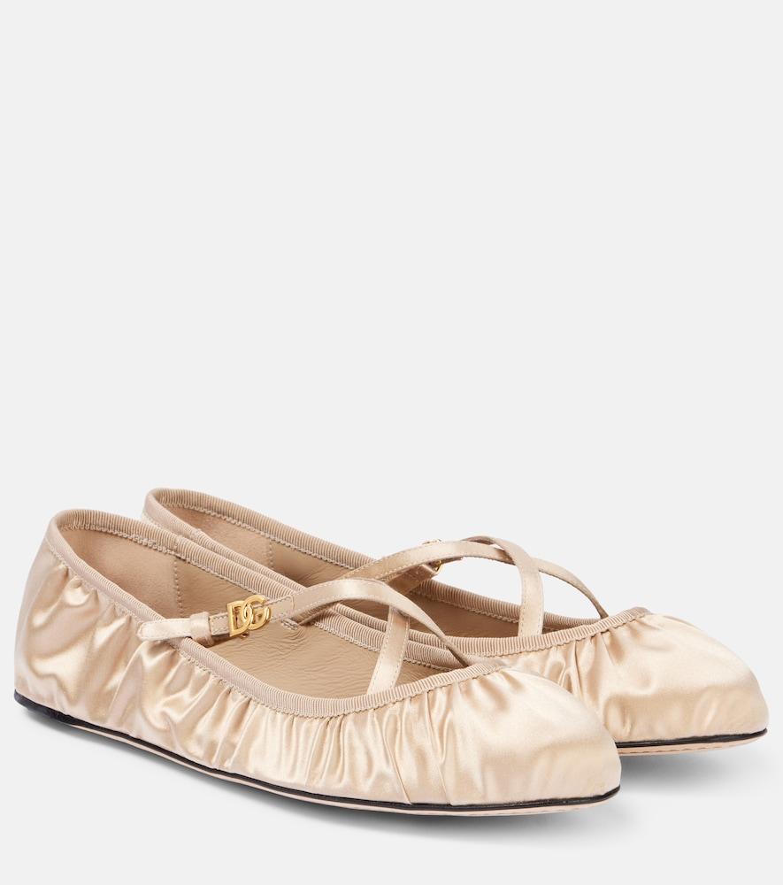 dolce & gabbana vally satin ballet flats