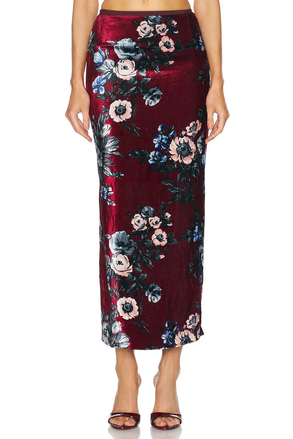 dolce & gabbana velvet floral skirt