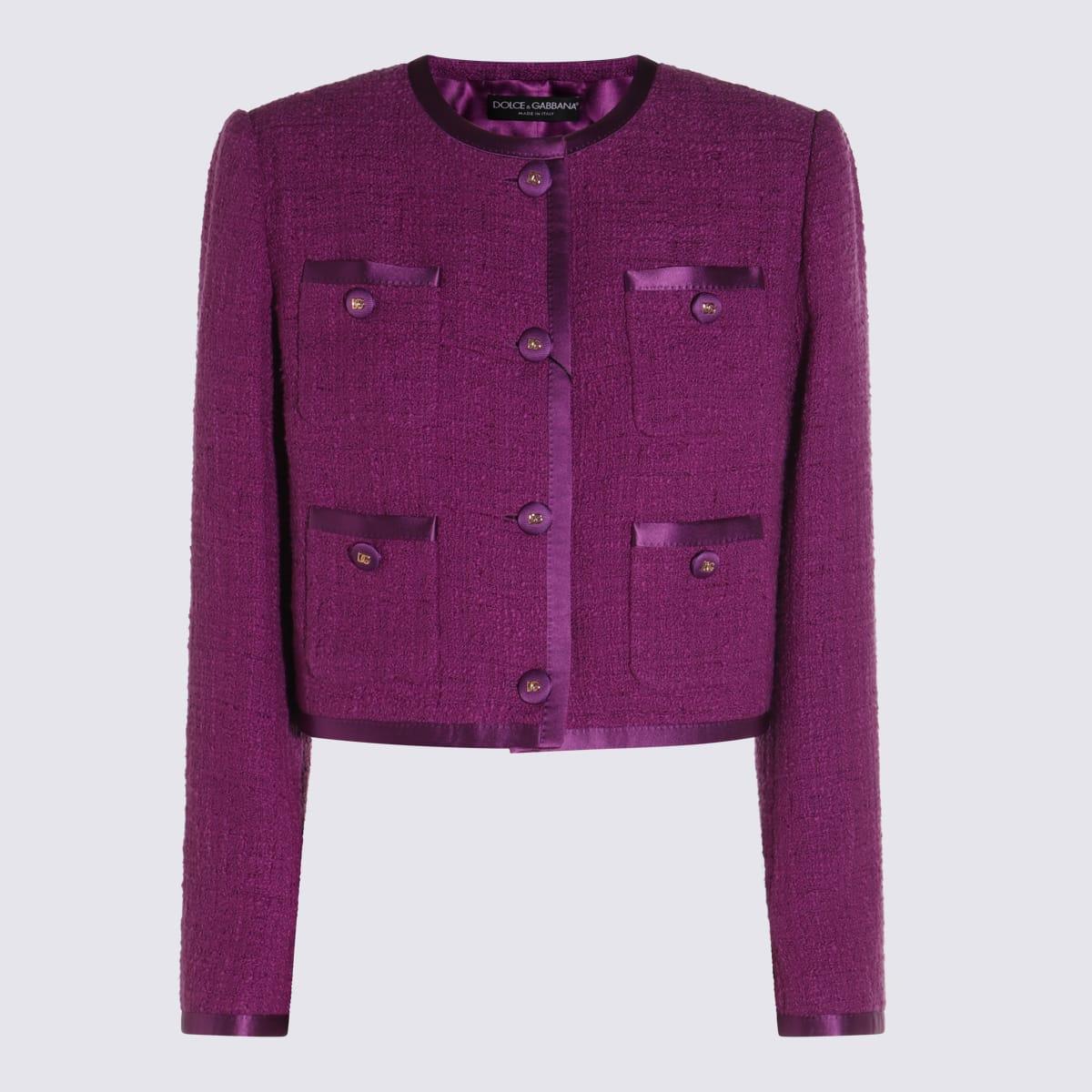 dolce & gabbana violet cotton casual jacket