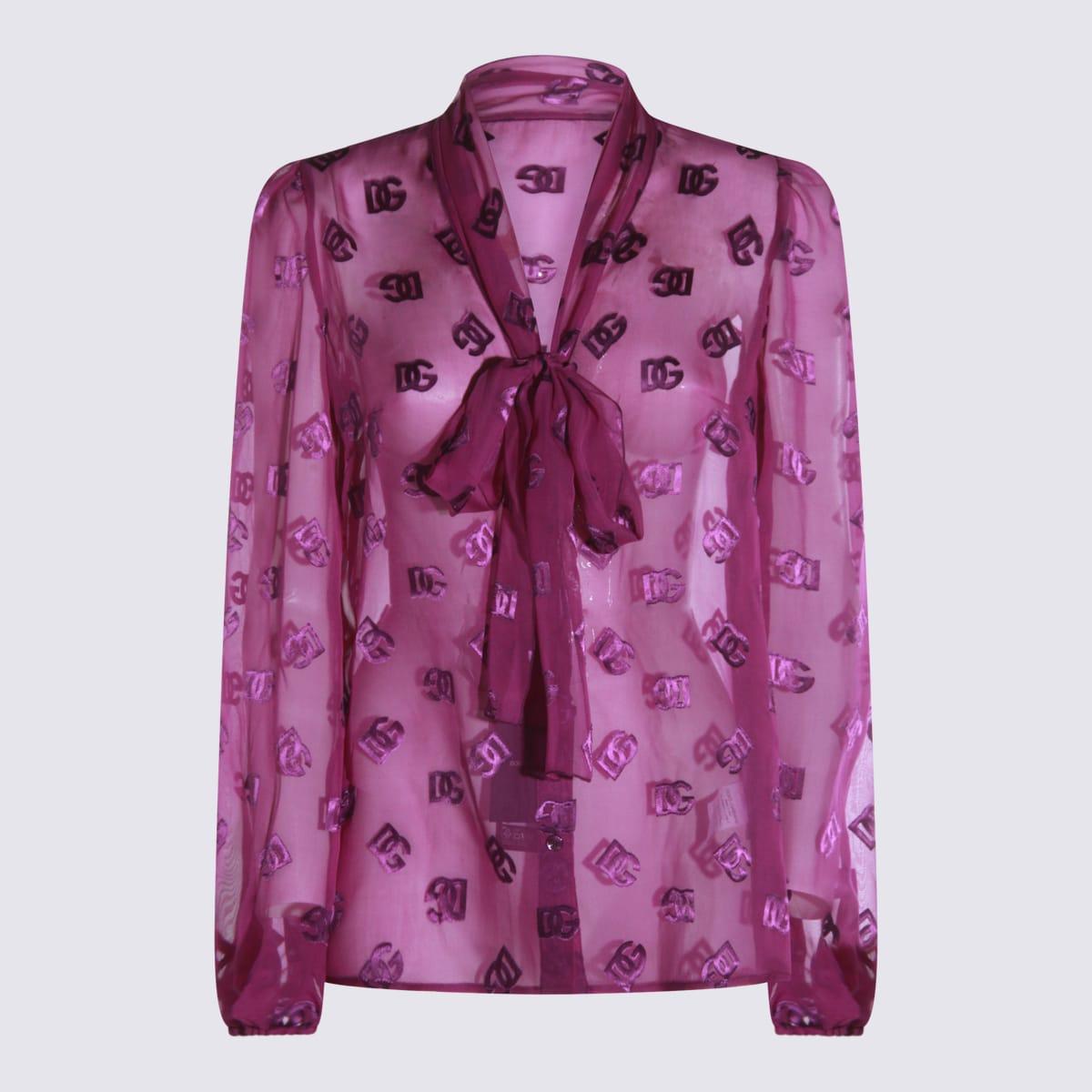 dolce & gabbana violet silk shirt