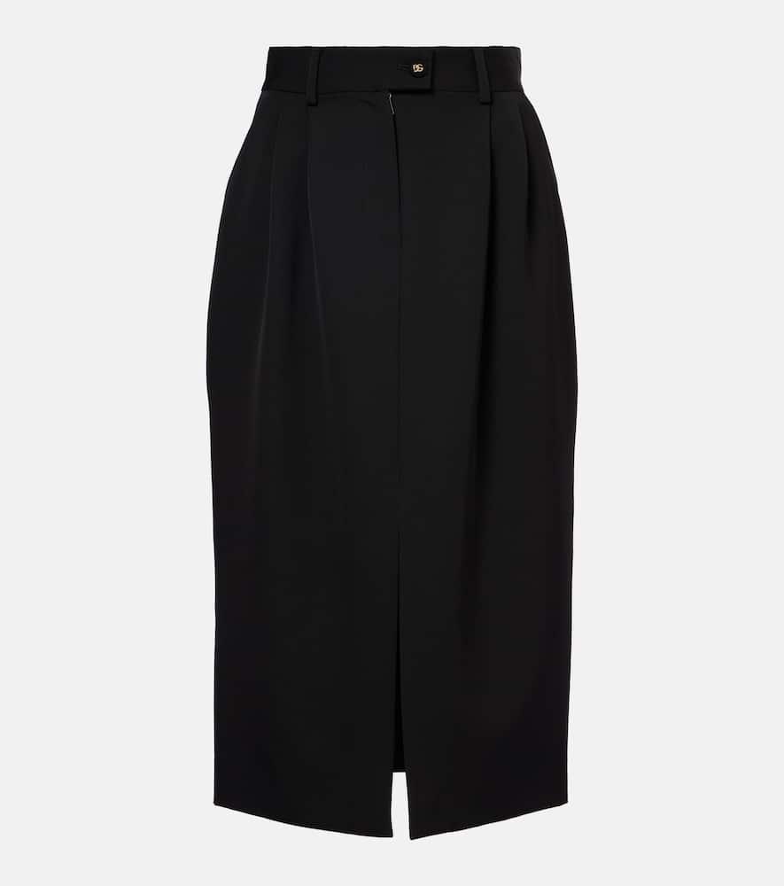 dolce & gabbana virgin wool midi skirt