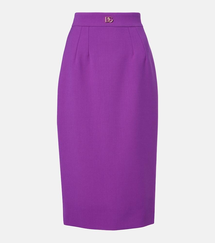 dolce & gabbana virgin wool midi skirt
