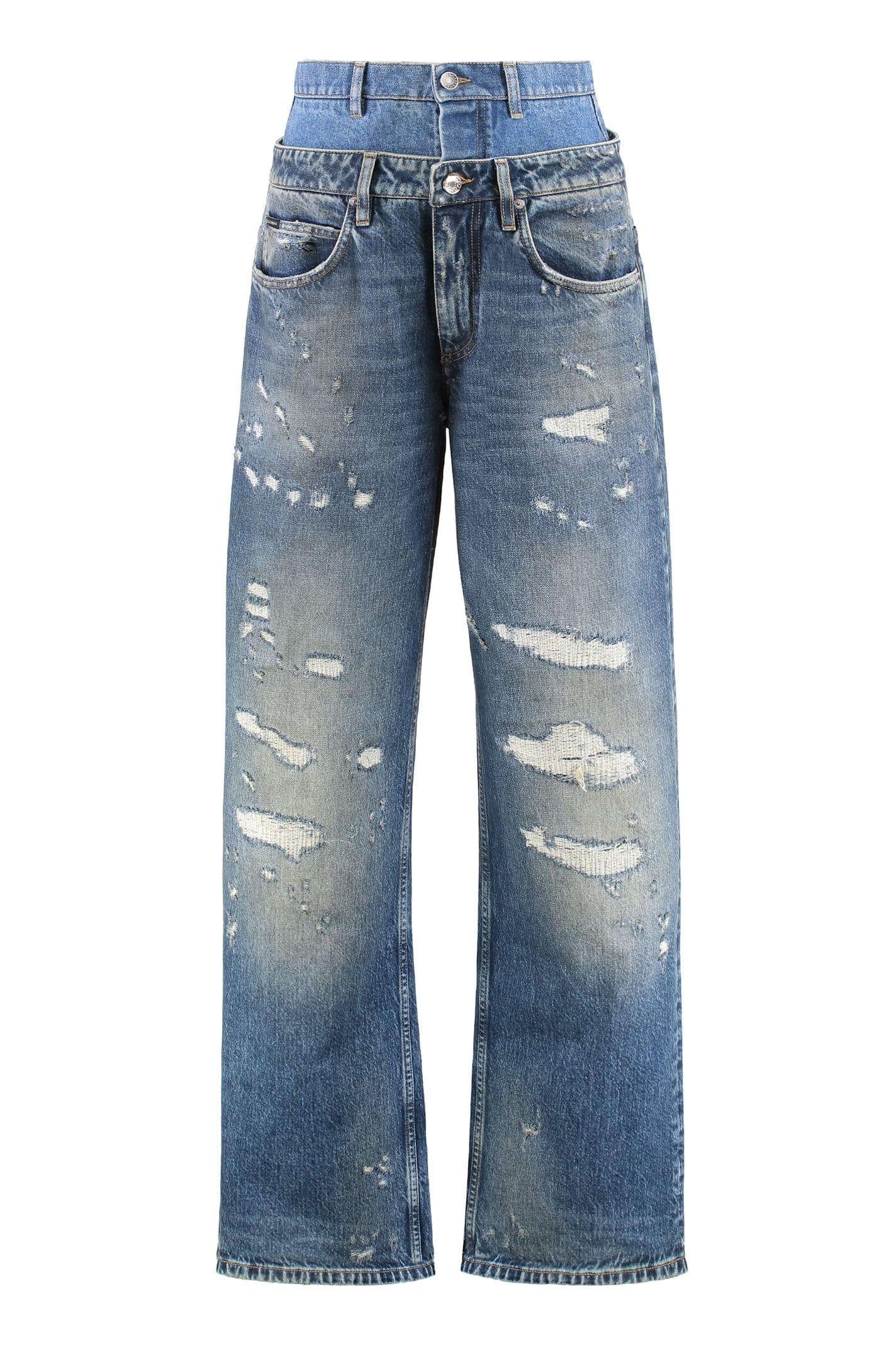 dolce & gabbana wide-leg jeans with 5 pockets