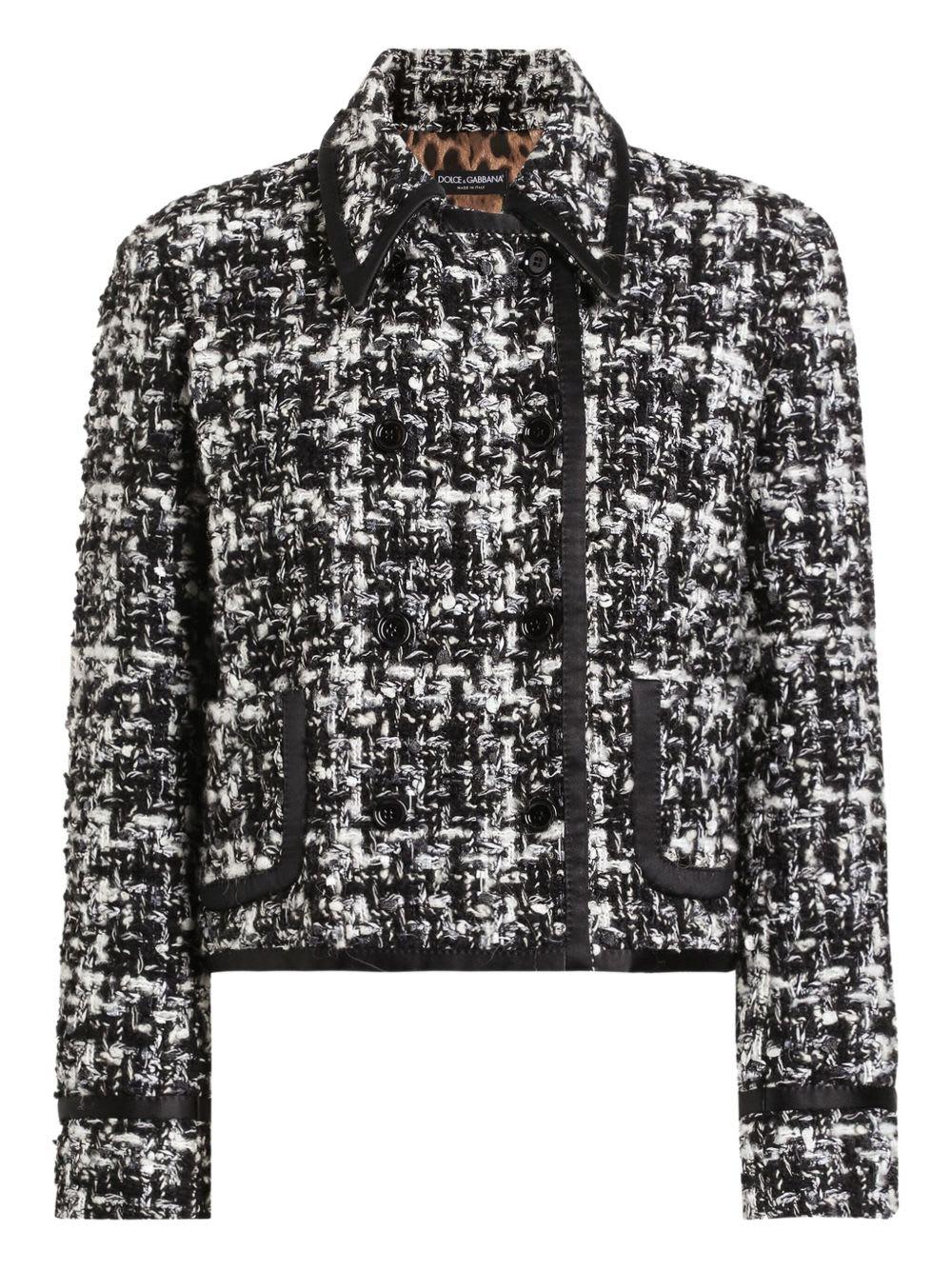 dolce & gabbana wool blend tweed jacket