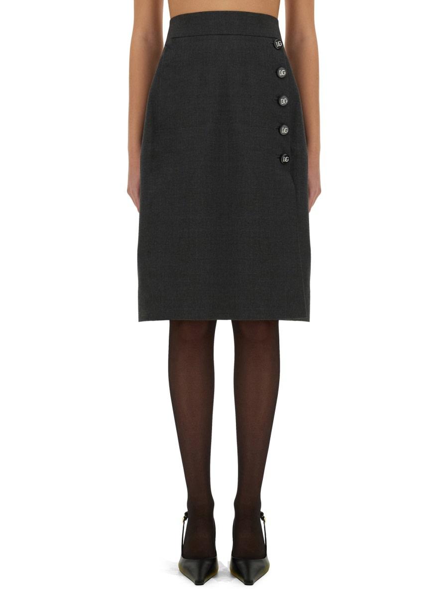 dolce & gabbana wool midi skirt