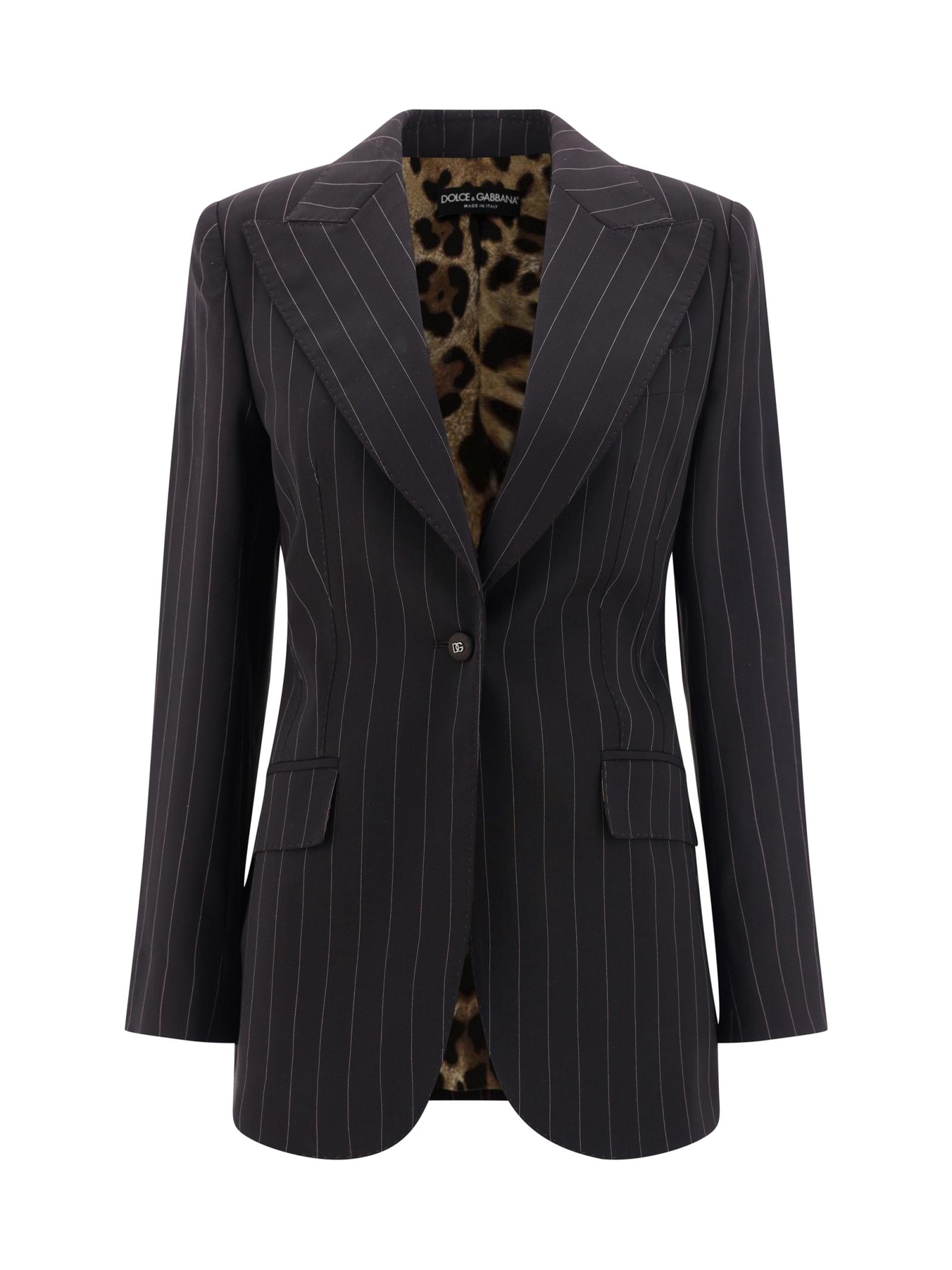 dolce & gabbana wool pinstripe blazer